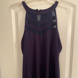 INC navy blue blouse